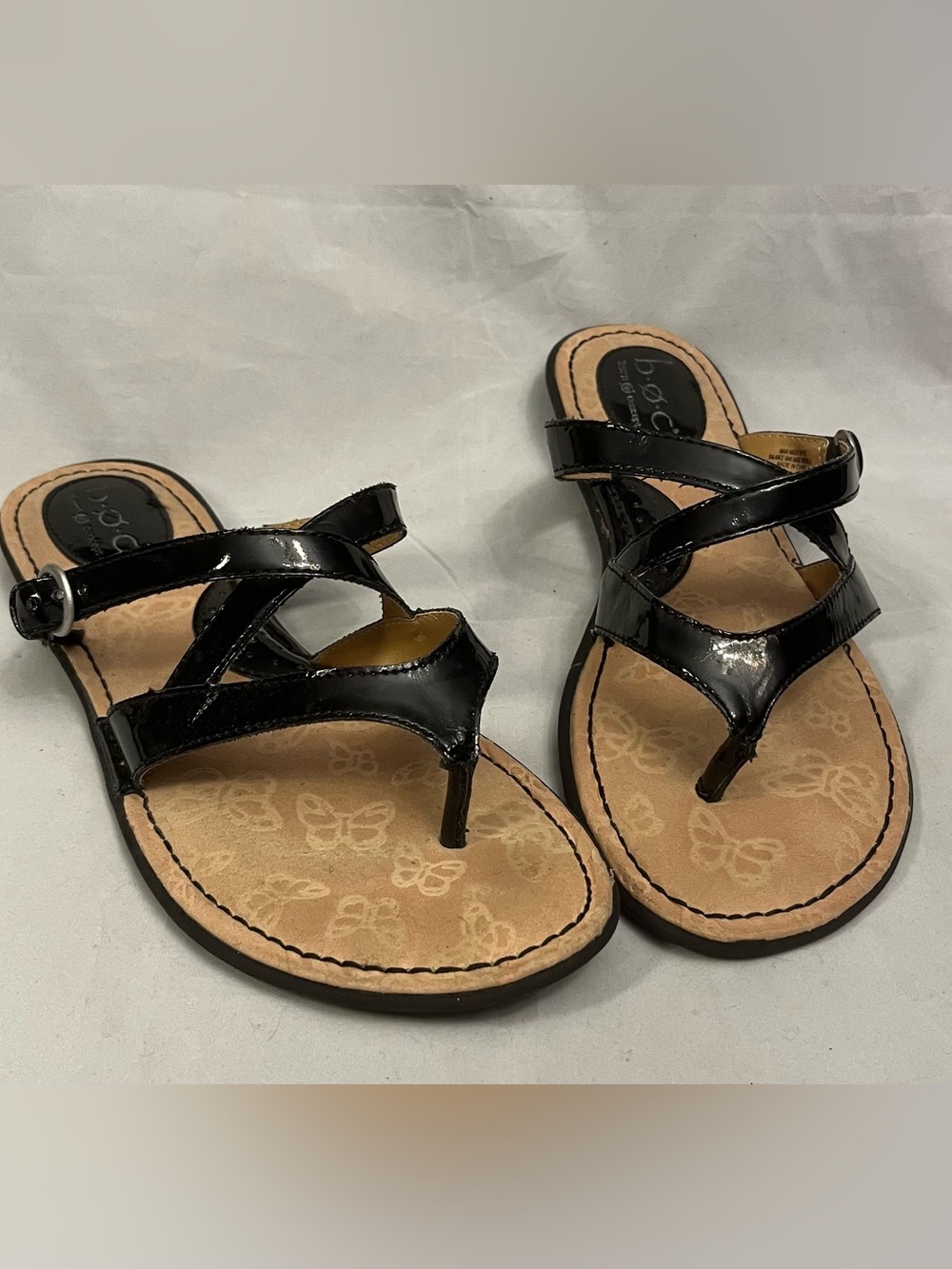 b.o.c. Black Patent Leather Gillis Sandals 9.5